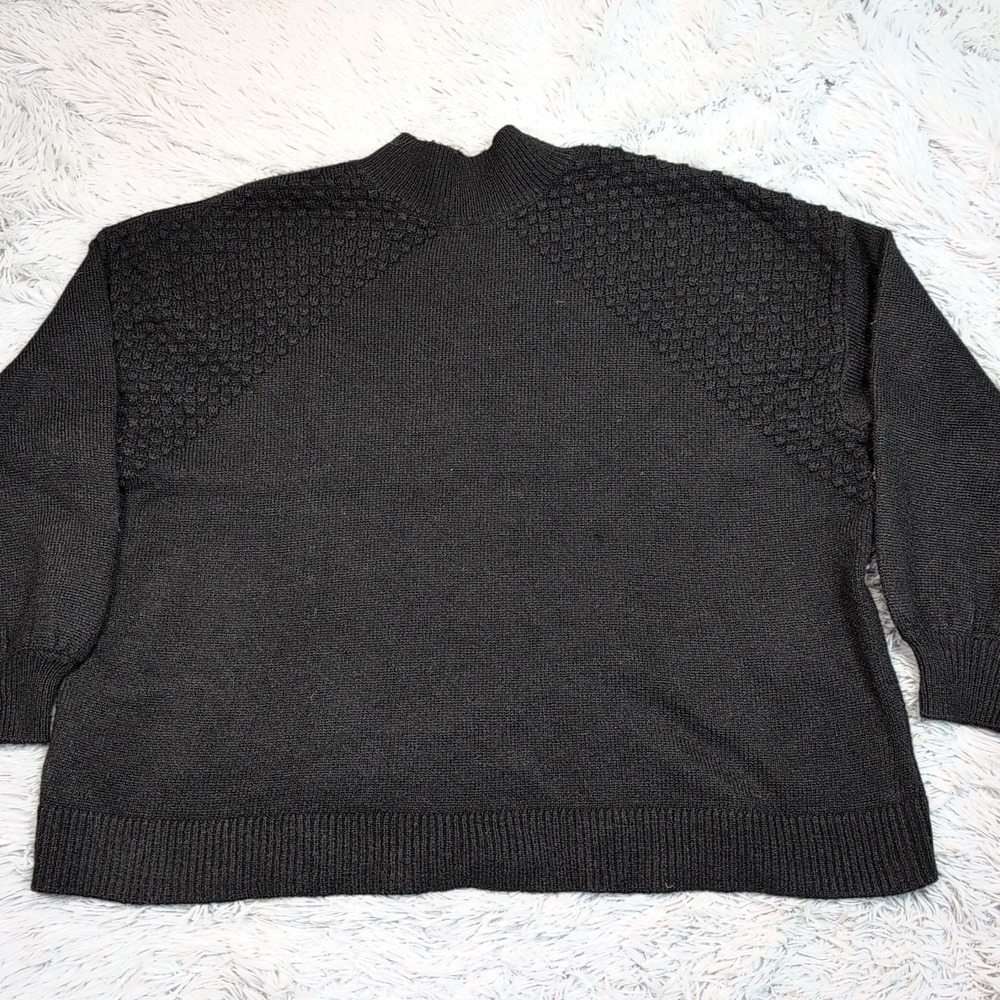 Nine‎ West Sweater Womens 3X Black Soft Wool Blend Comfort Preppy Casual Warm